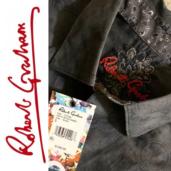ROBERT GRAHAM SUTTON ABSTRACT LONG SLEEVE BUTTON SHIRT CLASSIC FIT $198 - Picture 12 of 14